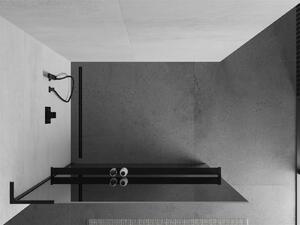 Mexen Kioto+ L ścianka prysznicowa z półką Walk-in 100 x 200 cm, lustro, czarna - 800-100-123-70-50
