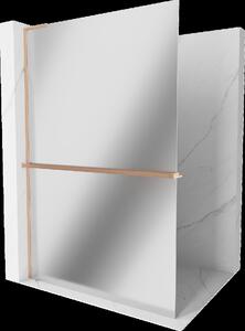 Mexen Kioto+ L ścianka prysznicowa z półką Walk-in 100 x 200 cm, lustro, miedź szczotkowana - 800-100-123-65-50