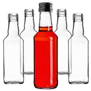 Szklana butelka Monopol 200ml z czarną zakrętką 10 szt