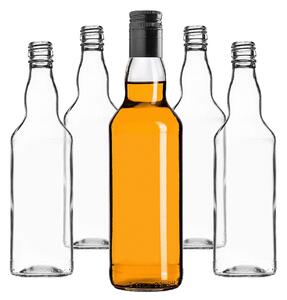 Szklana butelka Monopol 500ml z długą czarną zakrętką 10 szt