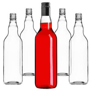 Szklana butelka Monopol 700ml z długą czarną zakrętką 10 szt