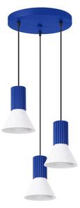 Niebieska metalowa lampa wisząca ø 30 cm Niru – Sollux