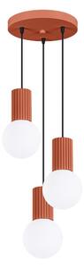 Metalowa lampa wisząca w kolorze terakoty ze szklanym kloszem ø 25 cm Orbital – Sollux
