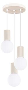 Beżowa metalowa lampa wisząca ze szklanym kloszem ø 25 cm Orbital – Sollux