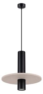 Czarna/beżowa metalowa lampa wisząca ø 30 cm Olisa – Sollux