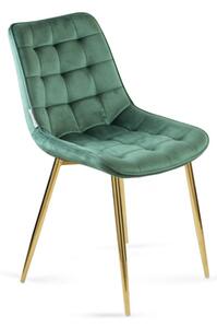 Krzesło BELLA zielone / noga złota