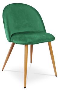 Krzesło tapicerowane SOLO - zieleń butelkowa / noga dąb