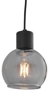 Lampa wisząca Art Deco czarna z wydłużonym szkłem dymnym, 4-punktowa - Vidro Oswietlenie wewnetrzne