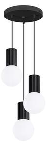 Czarna metalowa lampa wisząca ze szklanym kloszem ø 25 cm Orbital – Sollux