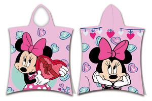 Różowe ponczo dziecięce frotte Minnie – Jerry Fabrics