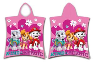 Różowe ponczo dziecięce frotte Paw Patrol – Jerry Fabrics