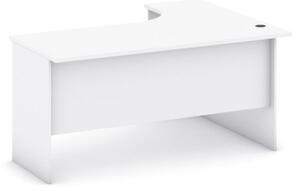 Biurko ergonomiczne MIRELLI A+, lewe, biały