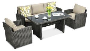 OUTLET 967 Zestaw z technorattanu BORNEO Brown