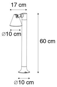 Zewnetrzna Nowoczesny słupek zewnętrzny czarny 60 cm IP44 - Ciara Oswietlenie zewnetrzne
