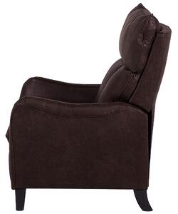 Fotel wypoczynkowy skóra ekologiczna brązowy z wysuwanym podnóżkiem Royston Beliani