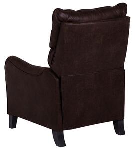 Fotel wypoczynkowy skóra ekologiczna brązowy z wysuwanym podnóżkiem Royston Beliani