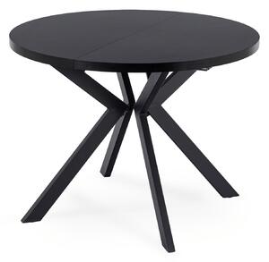 Stół Okrągły Rozkładany LUKAS 100-250 cm Czarny Nowoczesny Loft