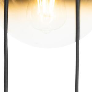 Lampa wisząca Art Deco czarna ze złotym szkłem 7-lamp - Pallon Oswietlenie wewnetrzne