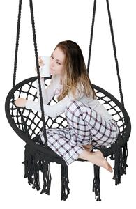 Krzesło huśtawka ogrodowa TOGO czarne z poduszkami