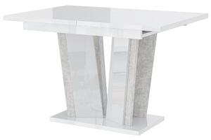MebleMWM Stół rozkładany DOHA 2 | 120-160x80 | Biały połysk, beton