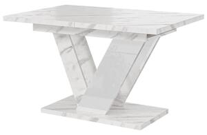 MebleMWM Stół rozkładany DUBAI | 120-160x80 | Biały marmur
