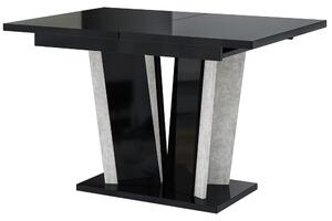MebleMWM Stół rozkładany DOHA 2 | 120-160x80 | Czarny połysk, beton