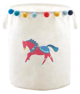 Biały tekstylny dziecięcy kosz na zabawki ø 38x48 cm Mimo Eclectic Horse – Premier Housewares