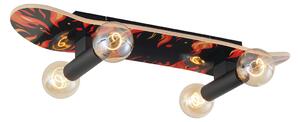 Lampa ścienna czarna z czerwonymi elementami 80 cm - Skateboard