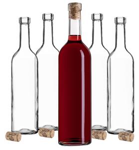 Butelka na wino Biagio 750ml biała z korkiem aglomerowanym 10 szt
