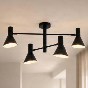 Lampa sufitowa Milia NOLA, możliwość ściemniania, czarny, salon / jadalnia, metal