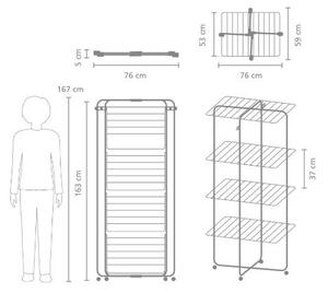 Biała suszarka na pranie 30 m HangOn Tower – Brabantia