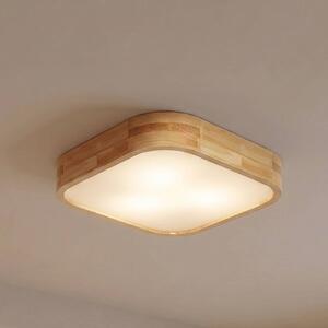 Lampa sufitowa Tanju Lindby, możliwość ściemniania, jasne drewno, salon / jadalnia, drewno
