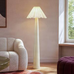 Lampa stojąca Lotte Lindby, biały / opal, salon / jadalnia, tkanina / materiał / jedwab, nowoczesny