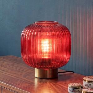 OSRAM Lampa stołowa Decor Groovie, czerwony, salon / jadalnia, szkło, vintage