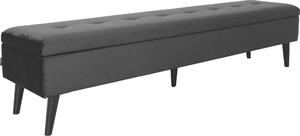 Czarna ławka ze schowkiem skandynawska, 180 cm