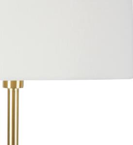 Lampa podłogowa mosiężna z białym kloszem 50 cm - Simplo Oswietlenie wewnetrzne