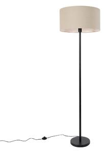 Lampa podłogowa czarna z kloszem jasnobrązowym 50 cm - Simplo Oswietlenie wewnetrzne