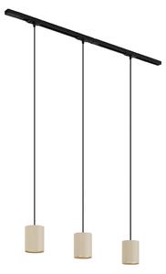 Nowoczesny system szynowy z 3 lampami wiszącymi czarny z beżowym 1-fazowy - Iconic Holt