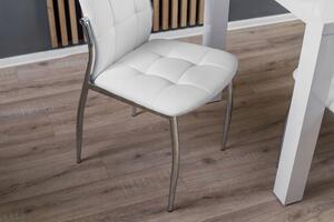 Zestaw stół prostokątny ronald i 4 krzesła tapicerowane k209 białe ekoskóra