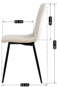 4 krzesła tapicerowane peru kremowe