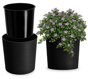 Doniczka na kwiaty Mozela 30cm czarna