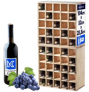 Regał na wino Loreo szachownica drewniany jasny brąz 2szt