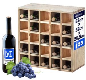 Regał na wino Loreo szachownica drewniany jasny brąz