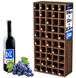 Regał na wino Loreo szachownica drewniany ciemny brąz 2szt