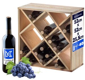 Regał na wino Loreo kratka drewniany jasny brąz