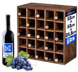 Regał na wino Loreo szachownica drewniany ciemny brąz