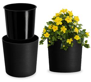 Doniczka na kwiaty Mozela 19cm czarna