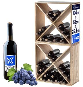 Regał na wino Loreo X drewniany jasny brąz 2szt