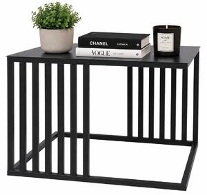 Kwadratowy Stolik Czarny Kawowy W Stylu Loft E5-N11