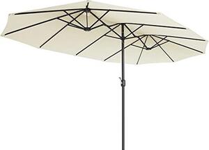 SONGMICS Podwójny parasol 460 x 270 cm Bardzo duy parasol Parasol ogrodowy Ochrona UV do UPF 50+ Parasol ogrodowy z korb Market